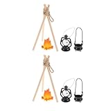 Kits pour présentations personnalisées : comprend une décoration de feu de camp miniature et des éléments de feu de factices, offrant de nombreuses possibilités pour concevoir des mini-maisons de camping individuelles et des accessoires photo thématiques, un mini foyer et un mini foyer de table
