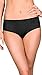 Shadowline Women's Hipster Underwear Hidden Elastic Nylon Panties 3-Pack, Black/White/Silver, 5