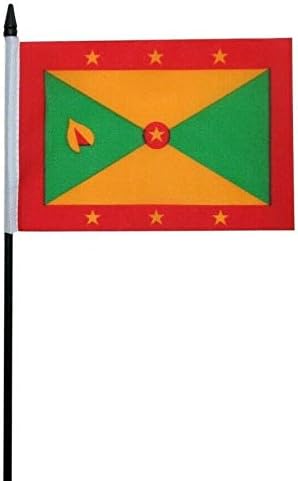 Grenada Small Hand Waving Flag 6" x 4" Inch FlagSuperstore©