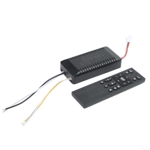 Ventilador de techo con mando motor DC negro y driver LED de 24V 3