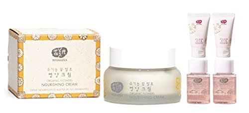 Whamisa Organic Flowers Nourishing Cream 1.7 Fl Oz - 95.2% Pure Natural Ingredients BDIH Certified, Original Dermatest Excellent, Vegan, Strengthens Skin Barrier, Moisturizing, Eco-Friendly Package