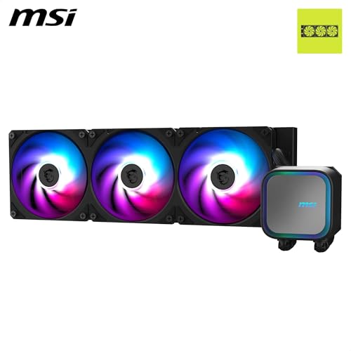 MSI MAG CORELIQUID A13 360 Watercooling AIO - Couverture complète du CPU, Design du Circuit d'eau amélioré, ARGB, CycloBlade 7, Radiateur Split-Flow, Ventilateurs à roulement de Type Rifle