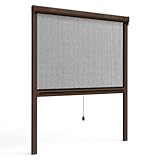 LEIVESTE - Mosquitera enrollable reducible para ventanas, 100 x 160 cm
