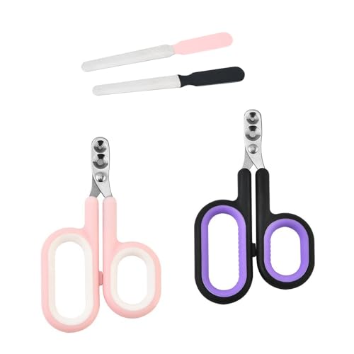 Fokroin 2 Piezas Cortauñas Gato, con 2 Piezas Lima de Uñas, Corta Uñas Gatitos Profesional, Profesional Corta Uñas de Acero Inoxidable Uñas para Gatitos, Conejos, Cobaya y Mascotas Pequeños