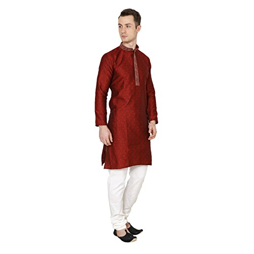 Pijama kurta granate tradicional para bodas y celebraciones indias 1