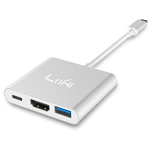 USB-C-to-HDMI, LoHi 3-in-1 Digital Multiport Adapter, USB-C Quick Charging + HDMI Supports 4K 30HZ + USB 3.1 Port, for HDMI Converter and MacBook /ChromeBook Pixel/USB-C Devices