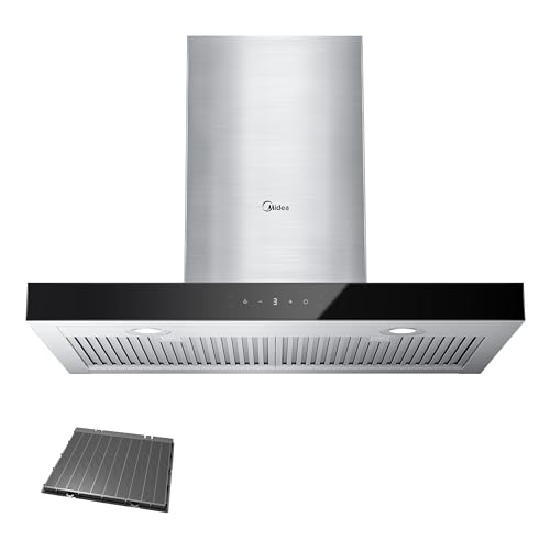 Midea MVT30W9AST Range 30 Inch 450CFM Vent T Shape Stove Hood with 5-Layer Aluminum Permanent...