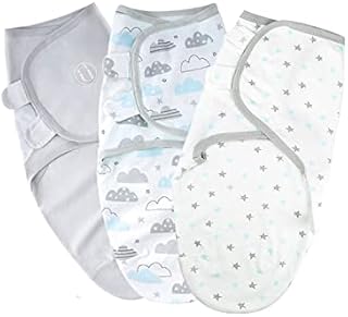 MOXTOYU Baby Swaddle Blanket 0-3 Months, 100% Cotton Breathable Baby Swaddle Wrap Newborn, Newborn Baby Gift For Baby Girl Or Baby Boy, Newborn Baby Swaddle Blanket 3 PACK, Grey