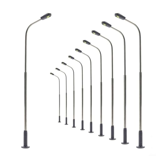 HEIBTENY 10 Stück Modelleisenbahn Lichter Warmweiß Metall Landschaft Spur N 1:50 Maßstab Licht Layout Lampen & Beleuchtung Für Gaslaterne Gartenlampen Parklaternen
