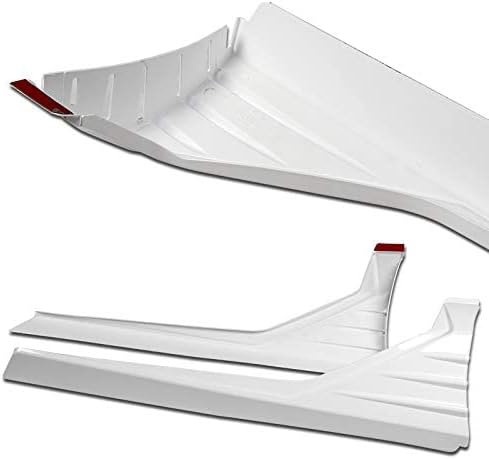 2PCS Side Skirt Rocker Splitters Diffuser Winglet, MP-Style Air-Dam-Chin Lower Lip Spoiler Body Kit 30.6" x 9.5" Universal (Painted White)
