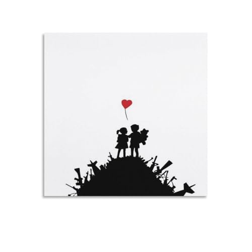 Peinture sur toile Banksy pour habiller un grand mur vide de salon moderne