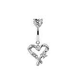 TOWARDSNAN Piercing para el ombligo, joyería de acero inoxidable con textura para personas elegantes que buscan accesorios únicos para uso diario, talla única, como se describe, como se describe