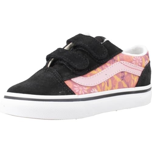 Vans Old Skool V Mvewod basket en toile noire pour garçon et fille avec fermeture scratch