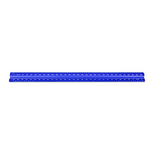 Image of Alumicolor Aluminum Engineer Metric Solid Drafting Scale, 30 Centimeter, Blue