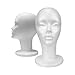 STUDIO LIMITED 11.4-Inch Styrofoam Mannequin Head (4 Pack) - White Foam Wig Stand for Wigs, Hats, Masks, Hairpieces, Arts, Crafts, DIY Projects, Salon Display, and Travel Use