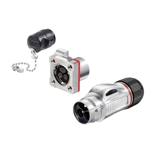 Four-Hole Flange Metal BD24 Waterproof Male and Female Aviation 2-24 core Outdoor LED line Industrial Power Supply Quick Connector(3 core)