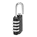 M METERXITY 4 Digit Combination Padlock - Zinc Alloy Indoor Outdoor Padlock, Resettable Code Combo Lock, Apply to Gym Gate Sports Locker (4mm, Black)