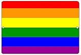Rogue River Tactical Rainbow Flag Metal Tin Sign Wall Decor Bar Gay Lesbian LGBT Support Band