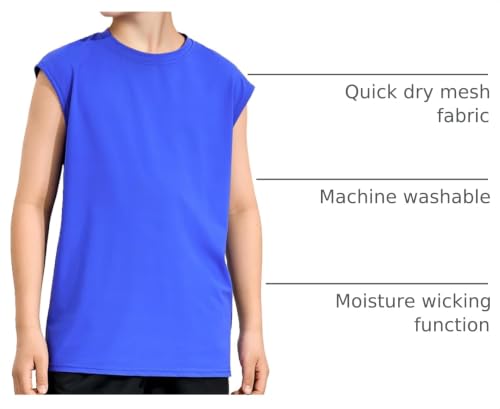 Image of Somaibo 3 Packs Boys Athletic Tank Tops Breathable Mesh Undershirts Quick Dry Sleeveless Muscle T-Shirts for Kids