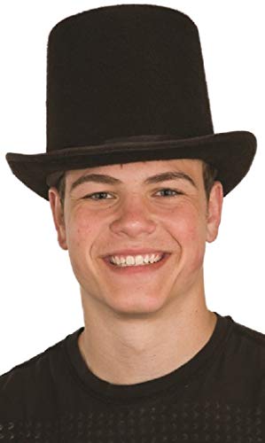 Jacobson Hat Company Deluxe Felt High Crown Costume Top Hat 23734 Victorian Dickens,Black,Large
