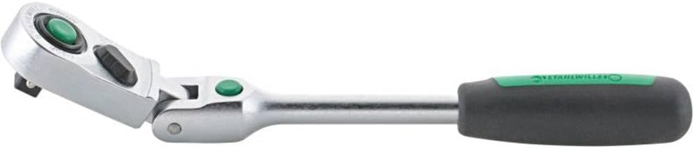 11261010 Fine-tooth Flexible-joint Ratchet, 1/4 inch Drive, 80 Teeth, with QuickRelease Safety Lock, 2-Component Handle, Length 170mm, Made in Germany