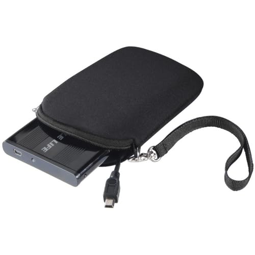 Hama Kieszeń na dysk twardy 2,5", etui ochronne na zewnętrzne dyski twarde 6,4 cm, kieszeń na akcesoria, neopren, czarna