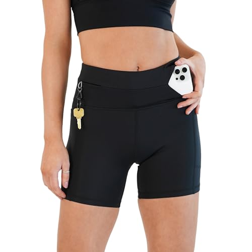 【新品未使用】Herlipto Chain Boucle Shorts FlipBelt Womens High Waisted Compression Biker Shorts with Pockets