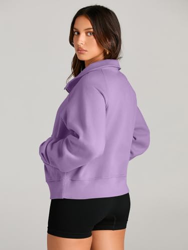 Image of AUTOMET Womens Sweatshirts Half Zip Cropped Pullover Fleece Quarter Zipper Hoodies 2026 Fall Fashion Outfits Clothes