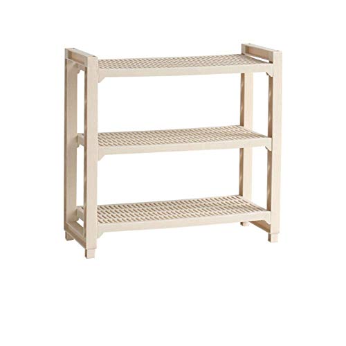Étagère de rangement robuste et facile à assembler beige à 3 niveaux