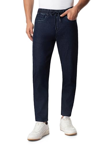 Image of INKD Men's Jogger Jeans - Mid-Rise | Cotton Blend | Stretchable Fabric| Elasticated Waistband | Classic 5 Pocket Styling | Jeans for Men | Men's Bottomwear (Available in Plus Sizes)