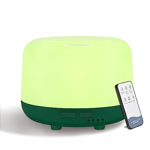 Marchred 300ML Aromatherapy Diffuser for Home, Quiet Diffuser for Essential Oils with Remote Control, 7 LED Color Changing Light, Scent Cool Mist Air Humidifier