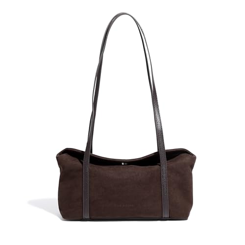 Stylor Women's Slouchy East West Hobo Suede Shoulder Bag (Brown)