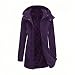 Weste Hundesport Damen Leichte Anorakjacke für Damen, Winddicht, wasserabweisend, Langer Mantel mit Kapuze und Taschen für den täglichen Gebrauch, Outdoor-Wandern Puffärmel (Purple, XXL)