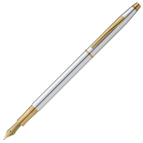 Cross Classic Century Refillable Fountain Pen, Medium Nib, Includes Luxury Gift Box - Medalist Chrome