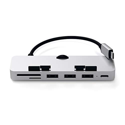 Satechi Pro Hub in Alluminio con Morsetti, Porta dati USB-C, 3 USB 3.0, Lettore Schede Micro/SD compatibile con 2019/2017 iMac e 2017 iMac Pro (Argento)