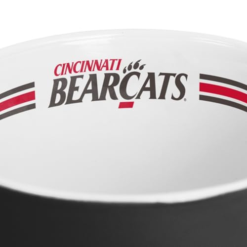 Image of Logo Brands NCAA Cincinnati Bearcats 15oz Stripe Mug - Team Logo, Inside Print, Standard Handle, Microwave & Dishwasher Safe