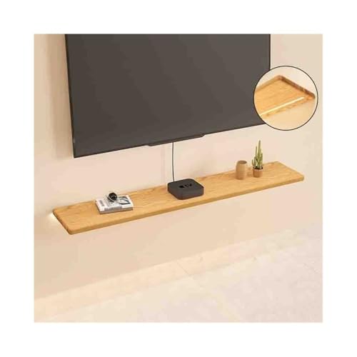 FUHAI-666 Mueble de TV Estantes flotantes for TV, Estante for de Pared 63,0/70,8' con luz LED, estantes Almacenamiento Modernos Madera Maciza, Debajo los televisores(A,180cm)