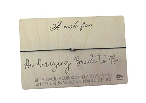 Image of Dios Designs Wish Bracelet - A Wish for Amazing Bride to Be - Choice of White Card, Kraft Card, Wood, Rose Gold Foil or Gold Foil DD1019 (Wood)