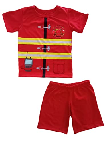 Conjunto Infantil Fantasia Bombeiro Camiseta e Short