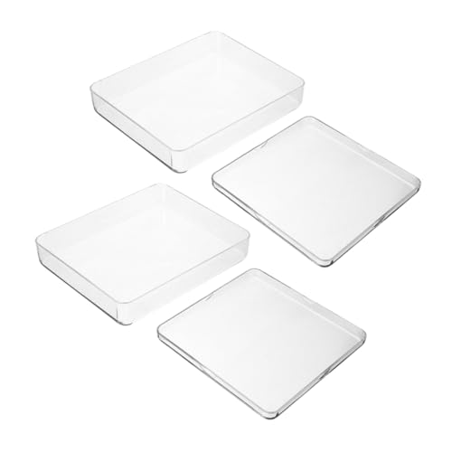 Luxshiny 4 Piezas Accesorios para balanzas electrónicas cacerola de plástico a escala cacerola de escamas para polvo bandejas de escala de joyería sartén el plastico Transparente