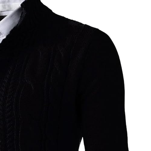 Men's Long Sleeve Stand Collar Cardigan Sweaters Slim Fit Thermal Button Knitted Sweater Casual Cardigans Outerwear3