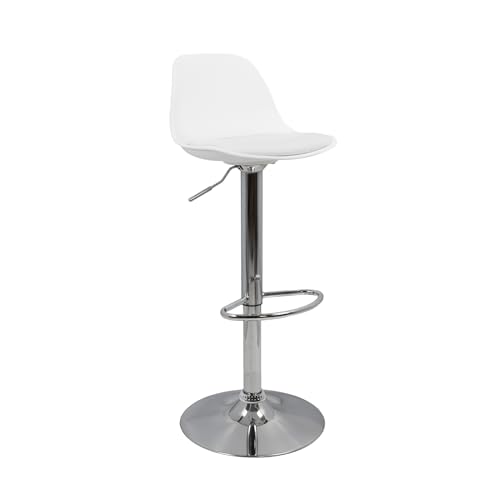 Vaukura Taburete Alto Tulipa - Taburete Moderno (Blanco)