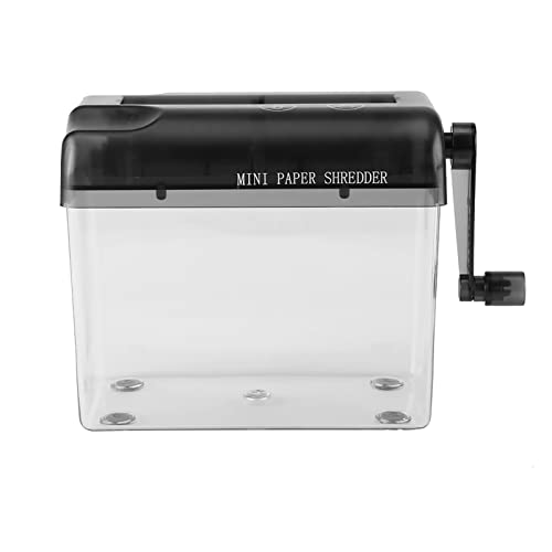 OEBUAFI Trituradora de Papel Manual, Mini Trituradora de Manivela Portátil con Manivela Extraíble y Almohadillas Antideslizantes para Oficina, Hogar, Escuela (Grey)