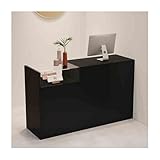 Moderne Registrierkasse mit abschließbarer Schublade, eleganter Empfangstheke für Damenbekleidungsgeschäfte, Boutiquen, Cafés, elegantes schwarz-transparentes Design für moderne Räume