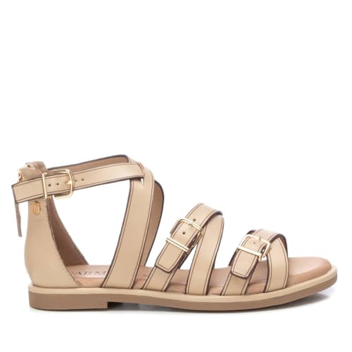 Sandale Plate Carmela 161487 en Cuir Marron pour Femme