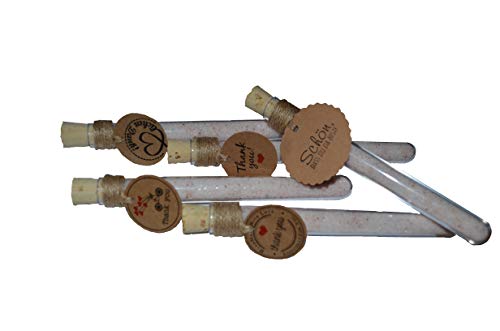 ascabo Gastgeschenk Hochzeit Taufe Geburtstag Kommunion Reagenzglas Kunststoff Badesalz aus Khewra südlich des Himalaya fertig befüllt und fertig dekoriert (tag1 - Thank You Fahrrad mit Ballons) Cover