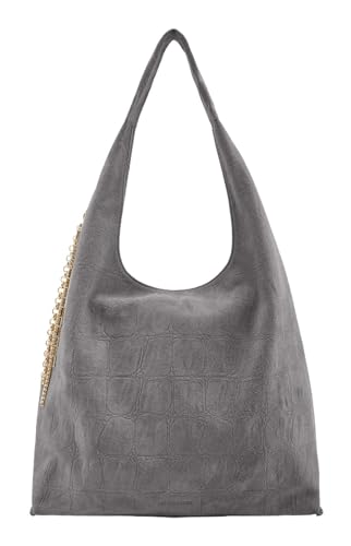 Sac à épaule FREDsBRUDER Velvet Wild Hobo cuir gris foncé taupe pour femme