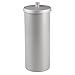 iDesign Freestanding Bathroom Toilet Paper Storage Holder with Lid for 3 Extra Rolls, Silver