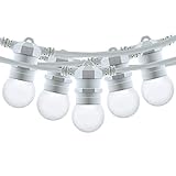 BarcelonaLED Guirnaldas Tira de LED Cadenas de luces exterior e interior color BLANCO 10 metros impermeable IP65 con 10 bombillas E27 blanco cálido LED para Fiesta Jardín Patio Terraza Navidad