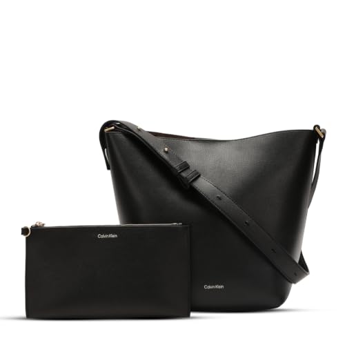 Calvin Klein Solid Black Pu Crossbody Bag